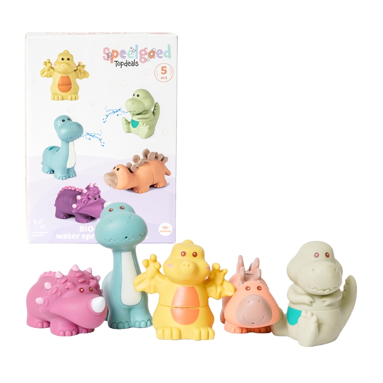 BIOplastic Waterspray Dino 5-delig – Duurzaam waterspeelgoed – Vanaf 18 maanden