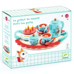 Djeco houten Theeservies Vosje met Verjaardagstaart – vanaf 3 jaar