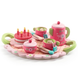 Djeco houten Theeservies Lili Rose met Taart – vanaf 3 jaar