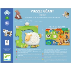 Djeco Vloerpuzzel Voelboerderij – Grote Puzzel met Voelstukken - vanaf 3 jaar