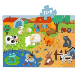 Djeco Vloerpuzzel Voelboerderij – Grote Puzzel met Voelstukken - vanaf 3 jaar