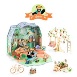 Djeco Mi House Olive – DIY Miniatuurhuis met Panda - vanaf 8 jaar