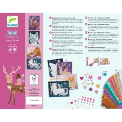 Djeco De betoverde wereld – Glittermozaïek, Knutselset - 6 tot 10 jaar