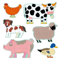 Afbeeldingen van Djeco puzzelset Honoré en vrienden – 6 dieren – vanaf 3 jaar