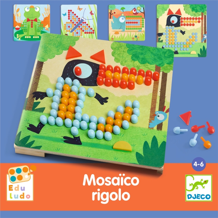 Picture of Djeco Mosaïco Rigolo – mozaïekspel met 230 pinnetjes – vanaf 4 jaar