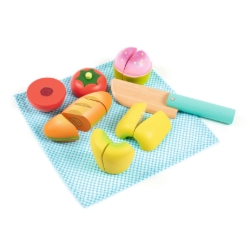 Afbeeldingen van Djeco houten picknickset met snijvoedsel – vanaf 2 jaar