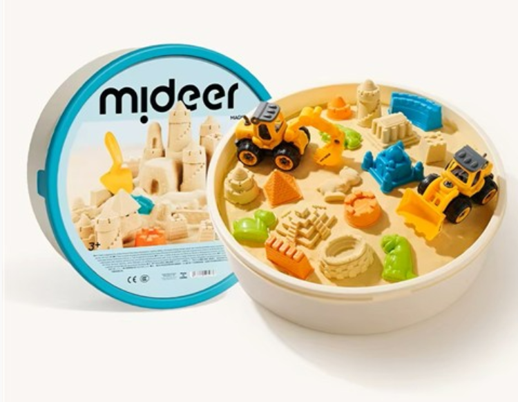 Mideer Magisch Zand – Kinetisch Speelzand 2 kg met Speelbak