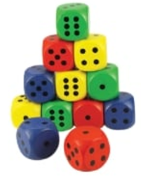 Bigjigs Jumbo Dobbelsteen Gekleurd – 3x3cm – Houten Dobbelstenen - vanaf 3 jaar