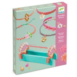 Djeco Roze macramé armbanden – sieraden knopen met kralen – van 8 tot 13 jaar