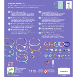 Djeco Blauwe macramé armbanden – sieraden knopen met kralen – van 5 tot 7 jaar