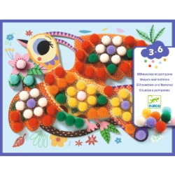 Djeco Vogels & Pompons – knutselset met pompons – van 3 tot 6 jaar