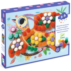 Djeco Vogels & Pompons – knutselset met pompons – van 3 tot 6 jaar
