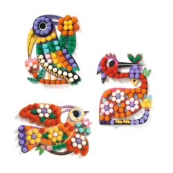 Djeco Vogels & Pompons – knutselset met pompons – van 3 tot 6 jaar