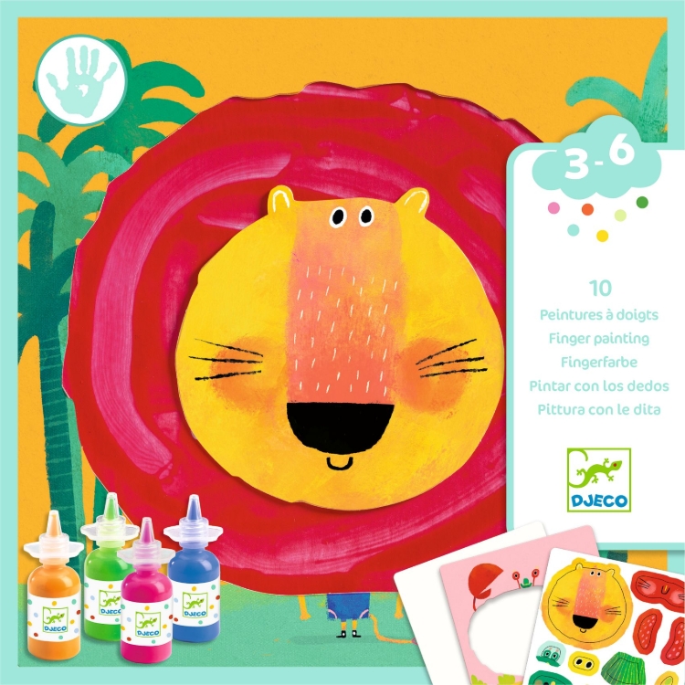 Djeco Gekke dieren – vingerverf- en stickerset – van 3 tot 6 jaar