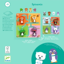 Djeco Spinamix – houten schuifpuzzel met dieren – vanaf 3 jaar