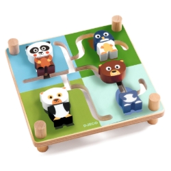Djeco Spinamix – houten schuifpuzzel met dieren – vanaf 3 jaar