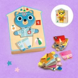 Djeco Dressup Mix – houten aankleedpuzzel – vanaf 2 jaar