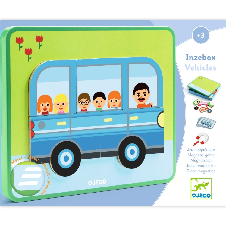 Djeco Inzebox Vehicles – magnetisch voertuigspel – vanaf 3 jaar