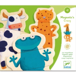 Djeco Crazy – houten dierenmagneten om te mixen, magnetisch spel – vanaf 2 jaar