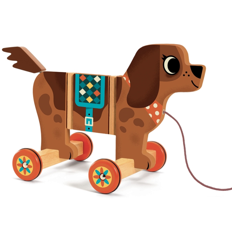 Djeco Nico – houten trekfiguur hond – vanaf 18 maanden