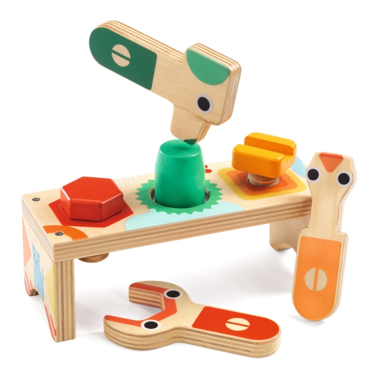 Djeco Bricolou – houten miniwerkbank – vanaf 18 maanden