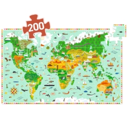 Djeco Rond de wereld – ontdekkingspuzzel van 200 stukjes – vanaf 6 jaar