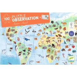 Djeco Dieren van de wereld – ontdekkingspuzzel van 100 stukjes – vanaf 5 jaar