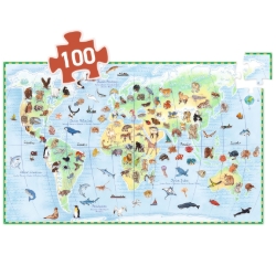 Djeco Dieren van de wereld – ontdekkingspuzzel van 100 stukjes – vanaf 5 jaar