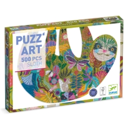 Djeco Puzz’Art Luiaard – silhouetpuzzel van 500 stukjes – vanaf 8 jaar
