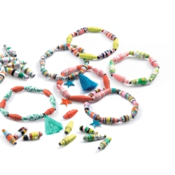 Djeco knutselpakket Pop en kleurrijk – DIY armbanden met papieren kralen – van 7 tot 12 jaar