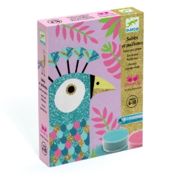 Djeco Schitterende vogels – knutselset met zand en glitter – van 6 tot 10 jaar