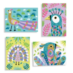 Djeco Schitterende vogels – knutselset met zand en glitter – van 6 tot 10 jaar