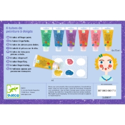 Djeco Glittervingerverf – zes tubes vingerverf – vanaf 18 maanden