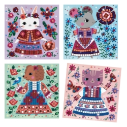 Djeco Lieve huisdieren – glittermozaïek op nummer – van 5 tot 8 jaar