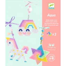 Djeco Regenboog – knutselset pastelhangers met waterkralen – van 6 tot 10 jaar