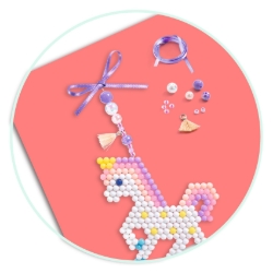 Djeco Regenboog – knutselset pastelhangers met waterkralen – van 6 tot 10 jaar