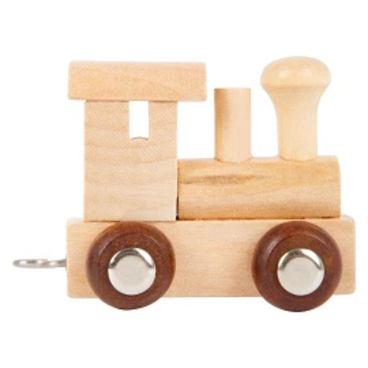 Afbeeldingen van Lettertrein Locomotief – Naturel Hout – Decoratief