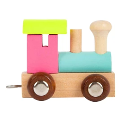Picture of Lettertrein Locomotief – Naturel Hout met Pastel – Decoratief