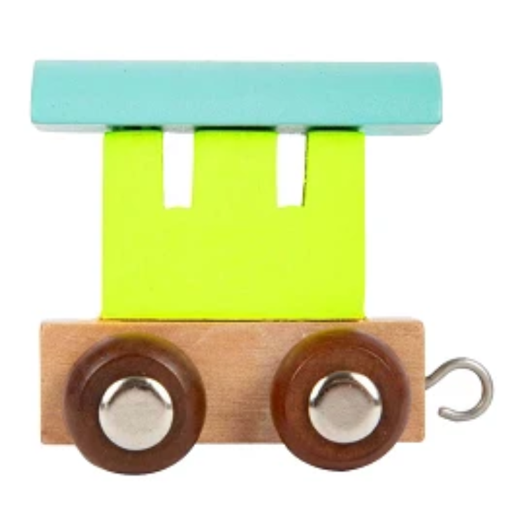 Afbeeldingen van Lettertrein Wagon – Naturel Hout met Pastel – Decoratief