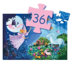 Djeco De fee en de eenhoorn - legpuzzel 36 stukjes - vanaf 4 jaar