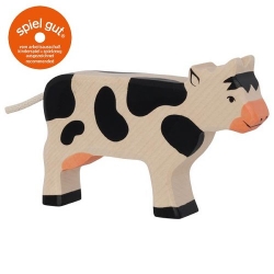 Holztiger Koe zwartbont – Houten Speelfiguur – vanaf 3 jaar