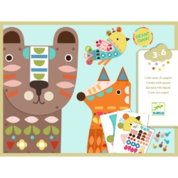 Djeco 3 reuzendieren - papierknutselset - van 3 tot 6 jaar