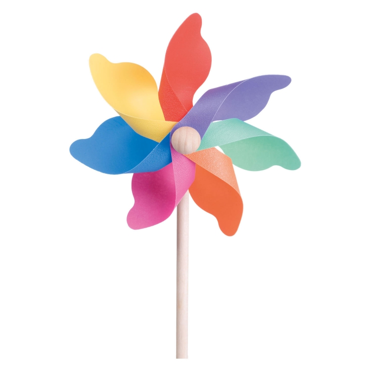 Houten Windmolentje Regenboog - Kinder-Tuin-Decoratie -37,5 cm - Vanaf 3 jaar