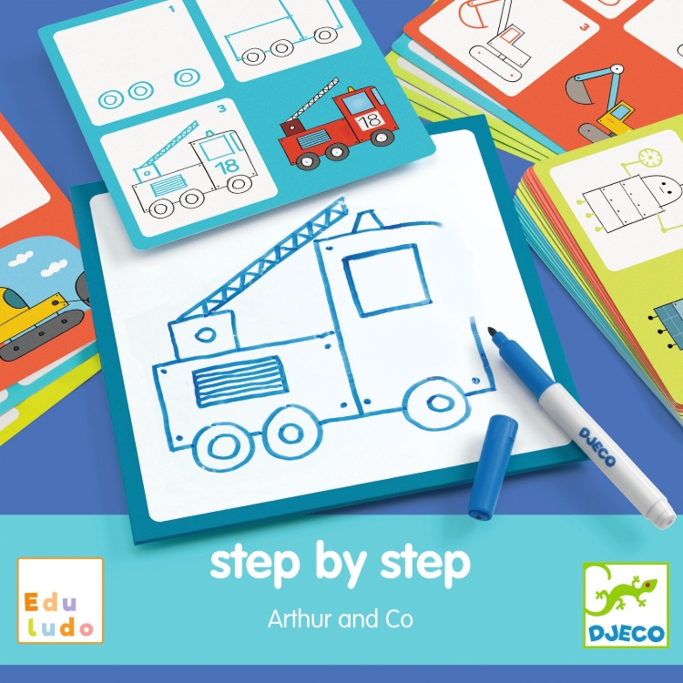Djeco Step by Step Arthur & Co - tekenset - van 4 tot 6 jaar