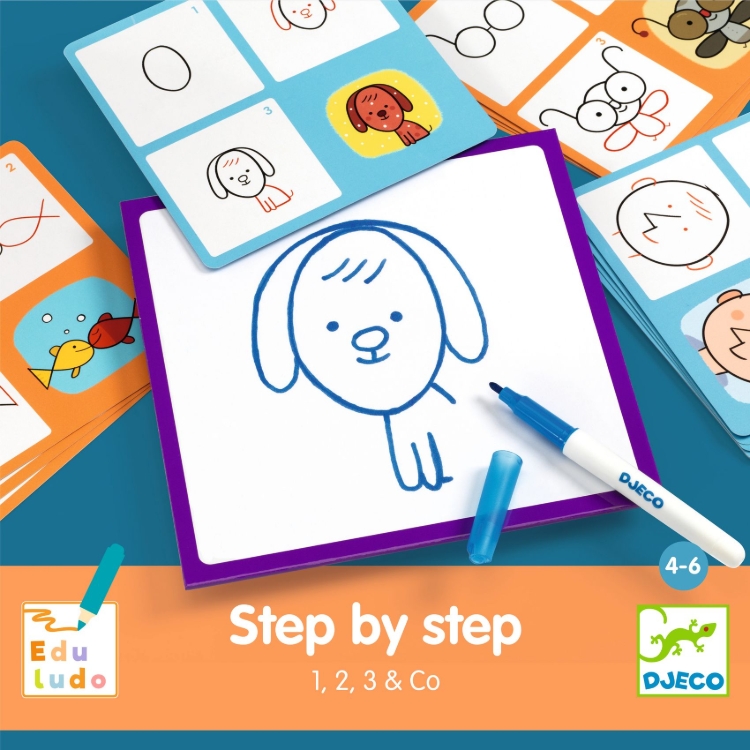 Djeco Step by Step 1, 2, 3 & Co - tekenset - vanaf 4 jaar