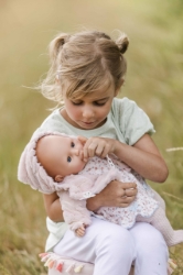 Schildkröt - Baby Amy Roze – Babypop roze met slaapogen en speen – vanaf 3 jaar