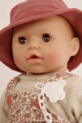 Schildkröt - Baby Amy Bloemen – Babypop met bruine slaapogen – vanaf 3 jaar