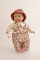 Schildkröt - Baby Amy Bloemen – Babypop met bruine slaapogen – vanaf 3 jaar