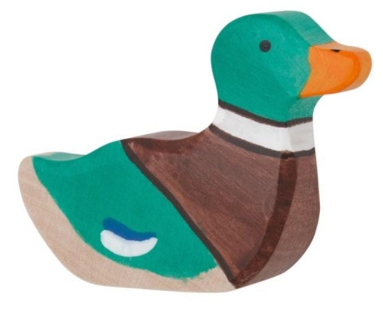 Holztiger Eend - Woerd zwemmend – Houten Speelfiguur – vanaf 3 jaar