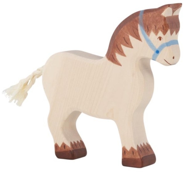 Holztiger Paard Werkpaard wit – Houten Speelfiguur – vanaf 3 jaar